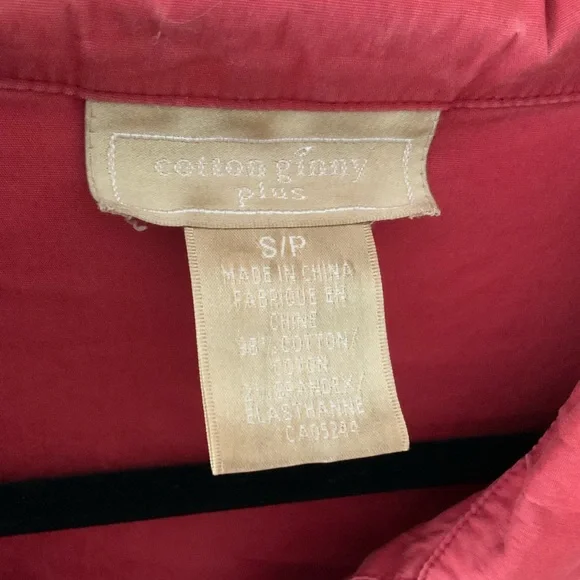 Red Button Up Top - Picture 3 of 11